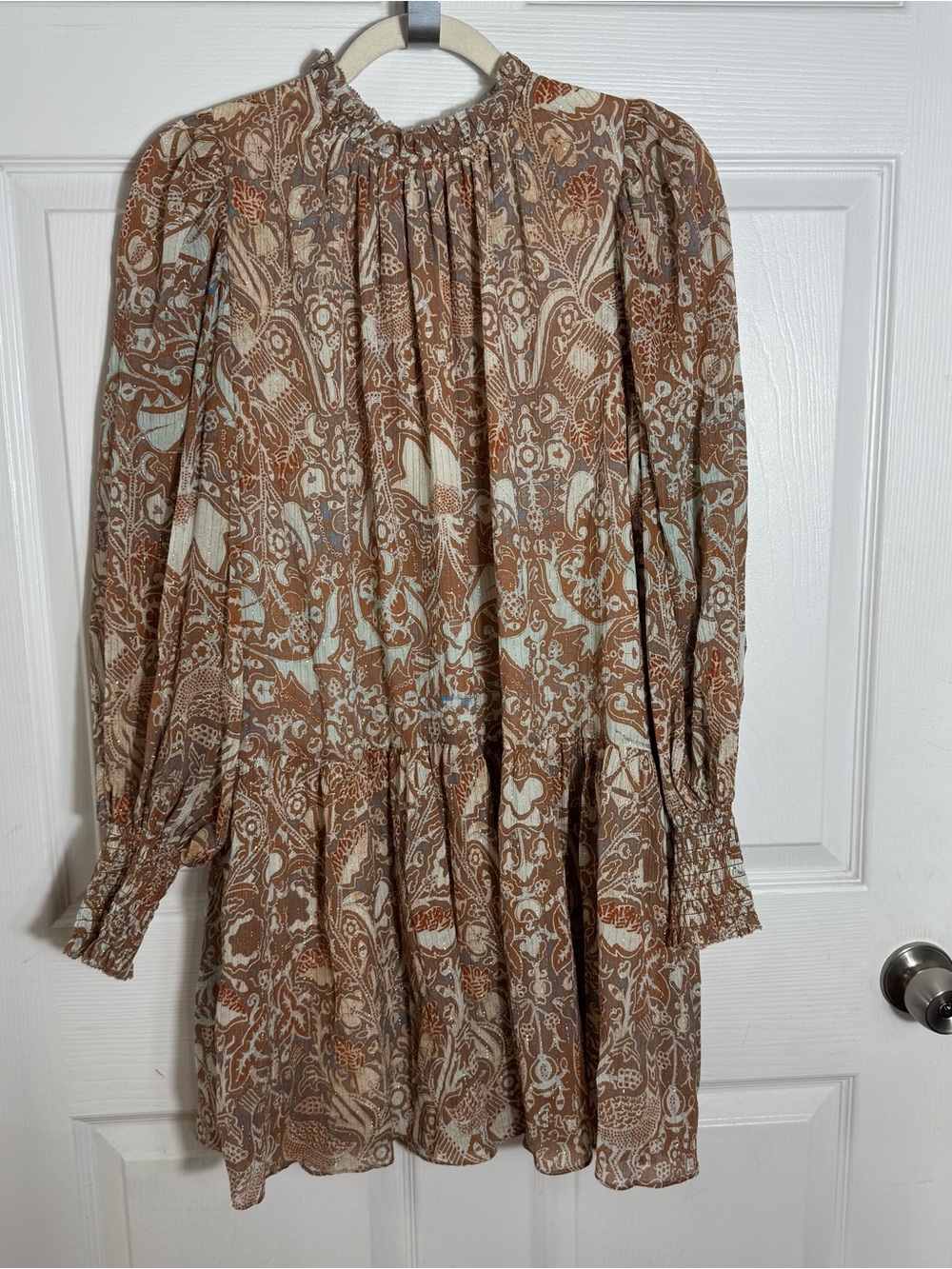 Ulla Johnson Maja Dress Size 4 Boho Mini Metallic Paisley - Picture 12 of 15